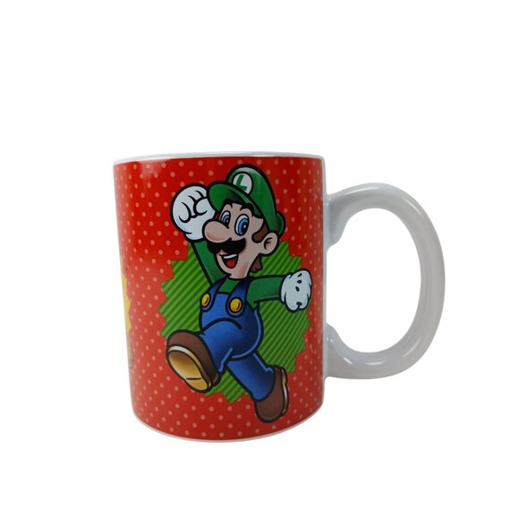 Super Mario Bros Coffee Mug Frankford Candy Mario, Luigi & Yoshi Nintendo 12oz. - Picture 3 of 5